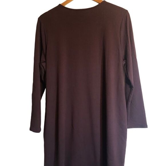 Pure Jill by J Jill Brown Tunic Top Dress with Pockets. Size Large Petite. - Picture 5 of 6